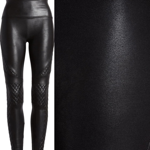 SPANX Quilted Faux Moto Legging Black Small - Picture 4 of 5